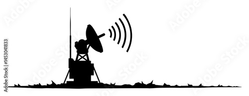 military satellite communication antenna silhouette vector shape laser cutting