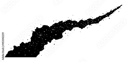 cosmic energy burst with stars silhouette vector black shape