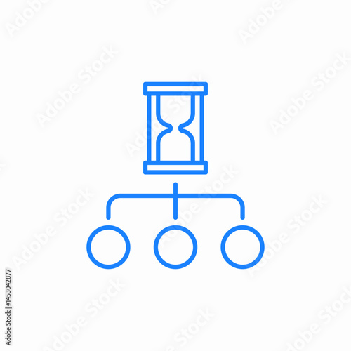 hourglass process connection icon sign vector