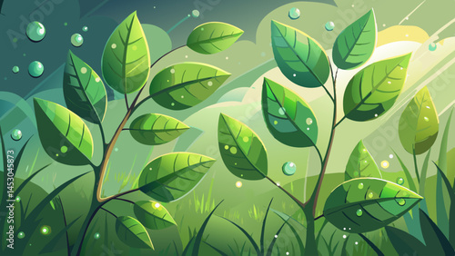 Young leaves shimmer through the haze,
Bathed in drops from cloudy days.
A promise made in shades of green,
Of earth reborn, alive, and clean.