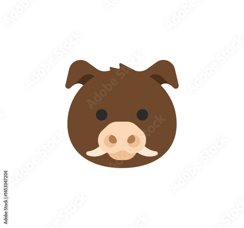 Boar face vector isolated icon. Emoji illustration. Boar vector emoticon