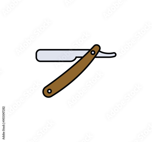 Straight razor vector isolated icon illustration