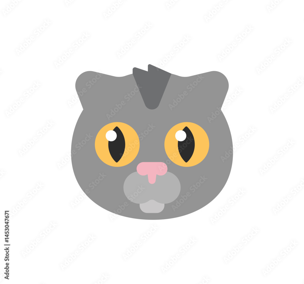 Cat face vector isolated icon. Cat emoji Cat face vector isolated icon. Cat emoji