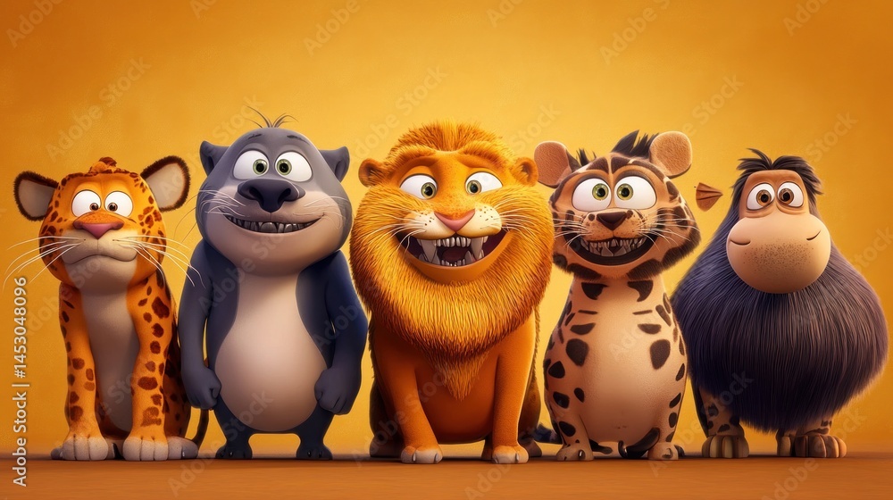 Cartoon animals, jungle friends Cartoon animals, jungle friends