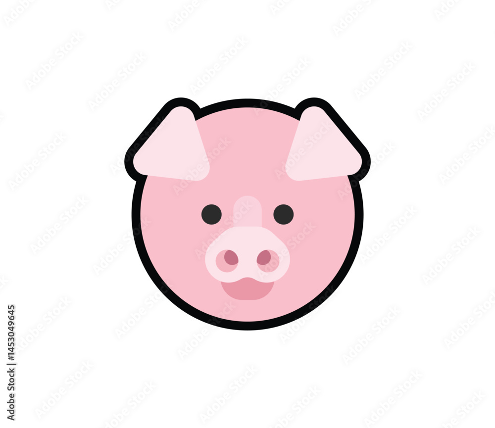 Vector isolated pig face. Pig face emoji illustration Vector isolated pig face. Pig face emoji illustration