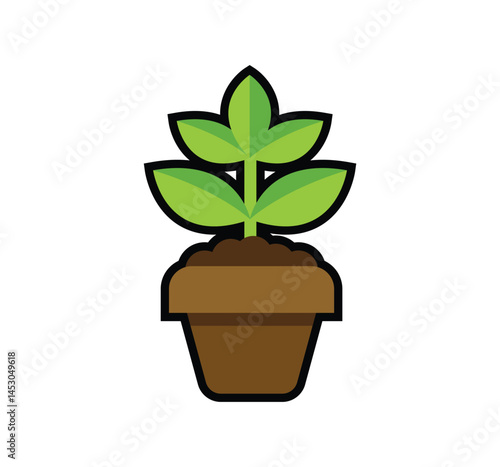 Potted Plant vector flat emoticon. Isolated Potted Plant emoji illustration. Potted Plant icon