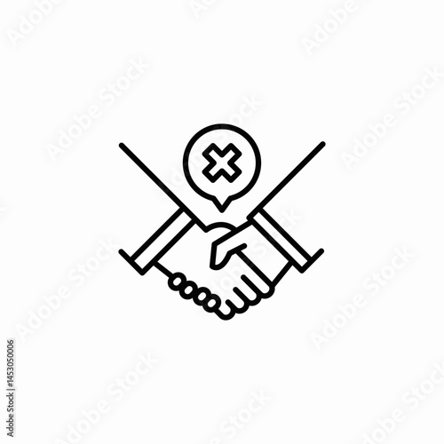avoid handshake icon sign vector