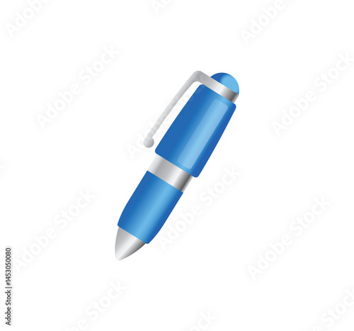 Blue pen vector isolated icon. Pen emoji