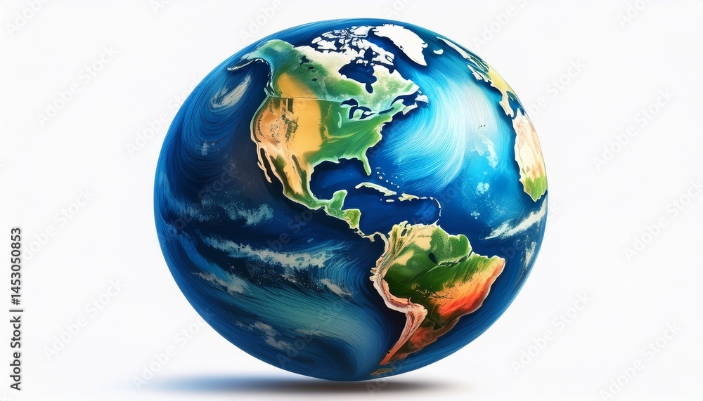 Fototapeta premium planet earth globe isolated on white background