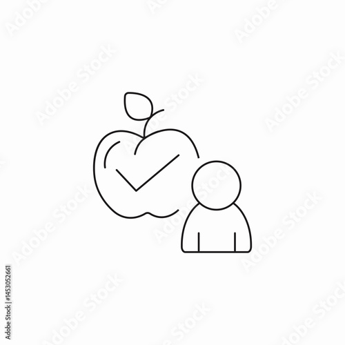 healthy apple icon sign vector