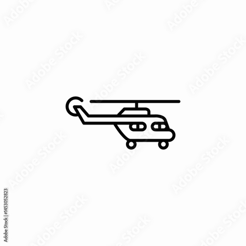 helicopter vehicle icon sign vector