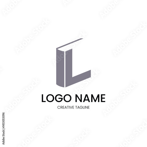 logo with a combination of books with the letter L