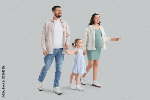 Cute little girl with her p...