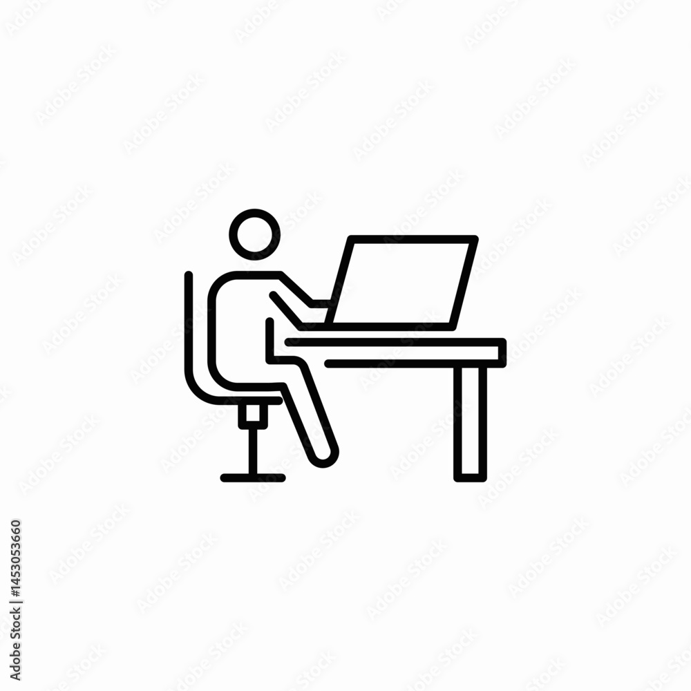 man desk icon sign vector man desk icon sign vector