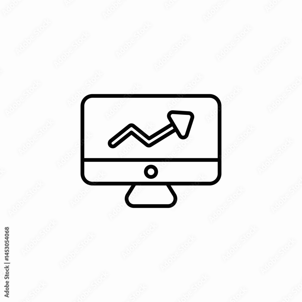 monitor graph icon sign vector monitor graph icon sign vector