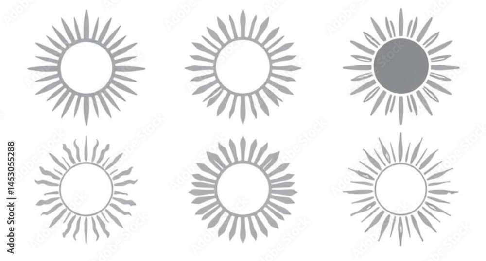 set of gray sun bursts vector set of gray sun bursts vector