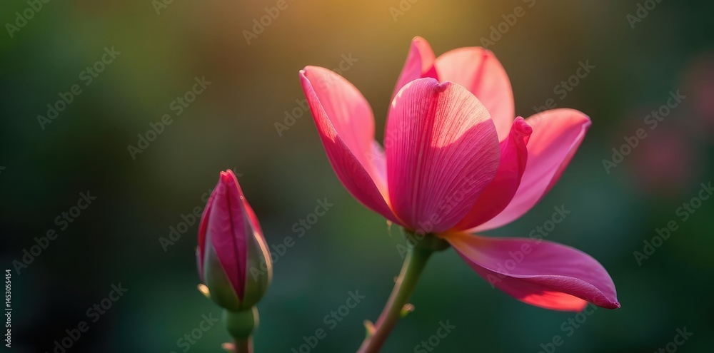 Petals of a flower slowly unfold from their bud, botanical, nature Petals of a flower slowly unfold from their bud, botanical, nature