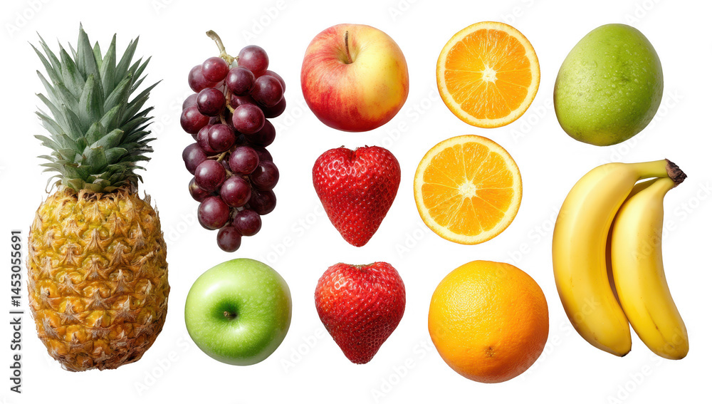 Colorful fruit png in 3d transparent no background in high vitamin food concept. Colorful fruit png in 3d transparent no background in high vitamin food concept.