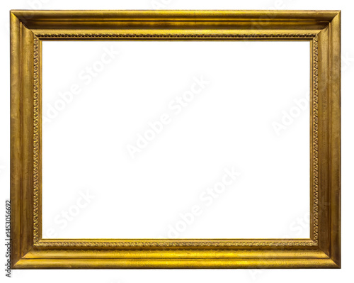 Obraz na płótnie Gilded antique picture frame with transparent background, png image. w salonie