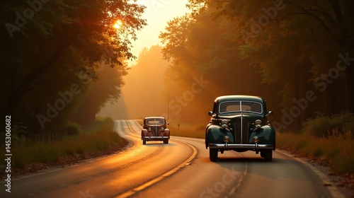 Rustic Road Trip: Classic Cars in the Countryside