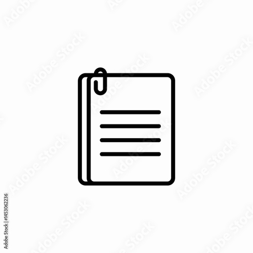 clipped paper document notes icon sign vector