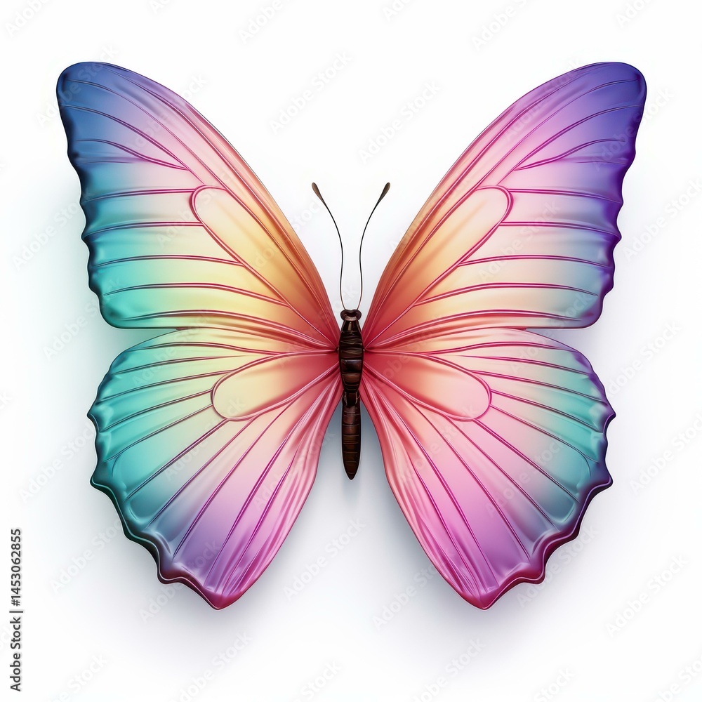Fototapeta premium A stunning butterfly illustration showcasing pastel shades, intricate details, and a delicate beauty that captivates.