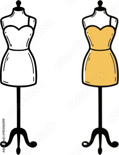 dummy dress hand drawing illustration vector. flat vector silhouette