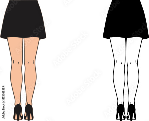 legs female back. vector flat