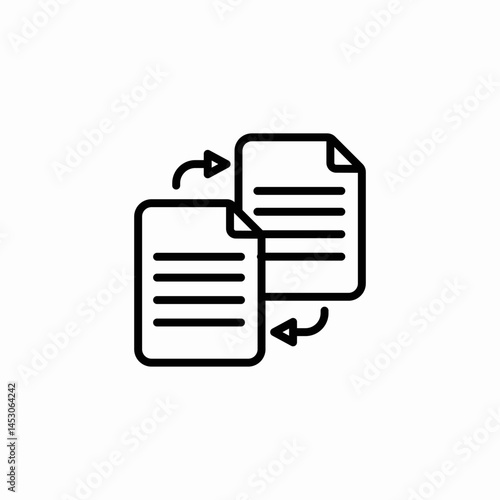 file transfer data sync document sharing or format conversion icon sign vector