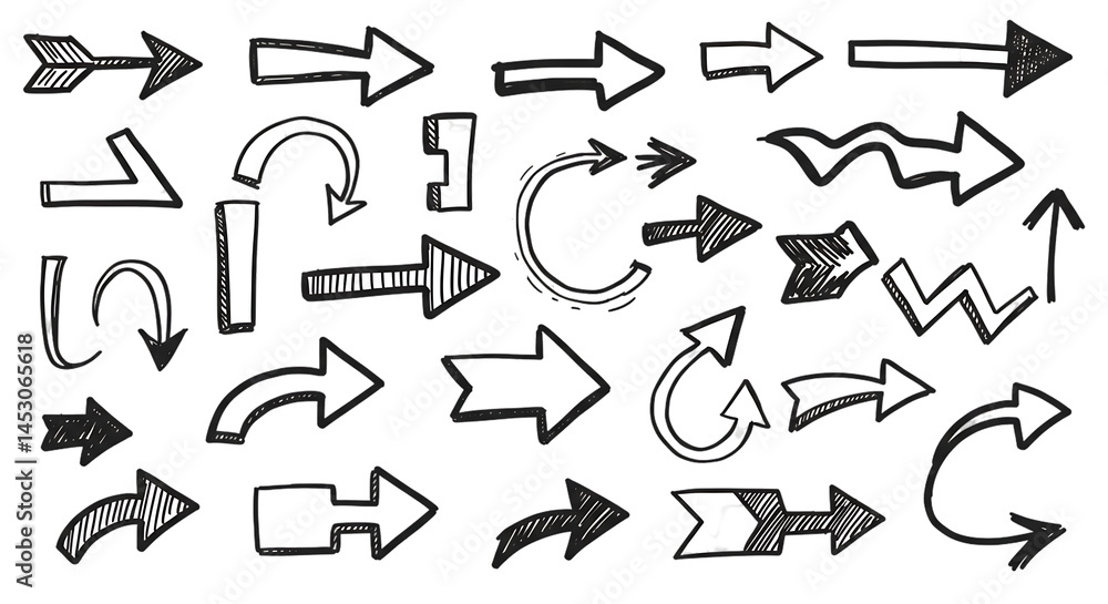 Hand Drawn Arrow Icons Set Hand Drawn Arrow Icons Set