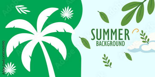 A fun summer themed abstract vector illustration with natural green color domination