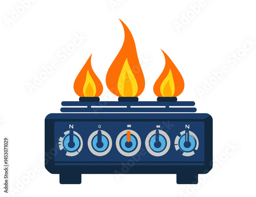 Control knobs depicted as a modern flat icon, accompanied by an isolated volume control knobs emoji illustration