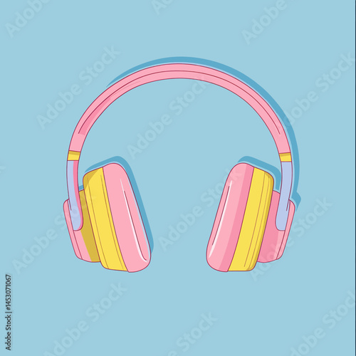 Modern illustration styles, including flat and outline techniques, are used to depict the head speaker in pastel colors on a blue background