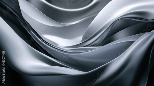 Abstract Silver Drapery: A Study in Light and Shadow