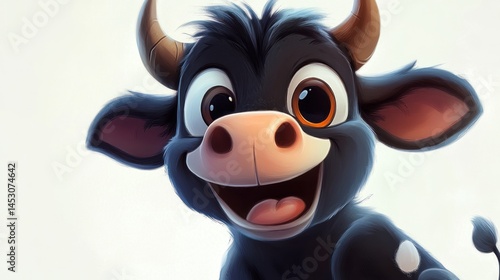 Cute cartoon bull