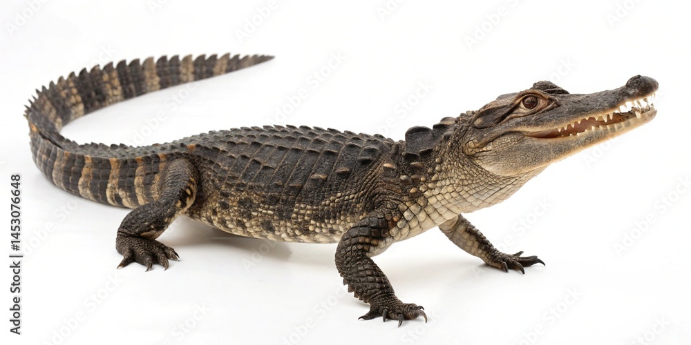 chinese alligator isolated on white background chinese alligator isolated on white background