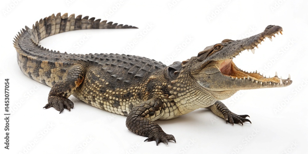 Obraz premium marsh-crocodile isolated on white background