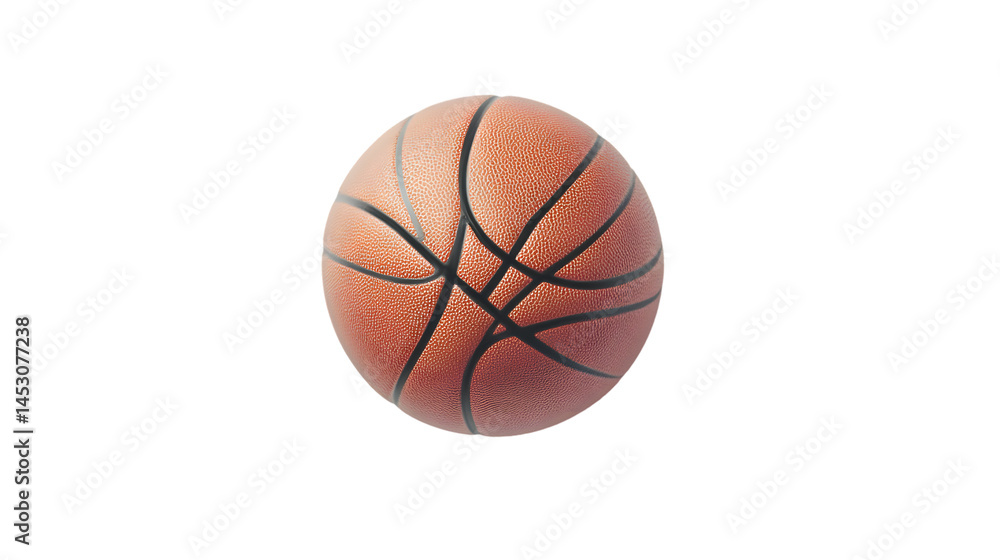 Fototapeta premium A classic basketball on a black background ideal for sports fitness and recreation themes