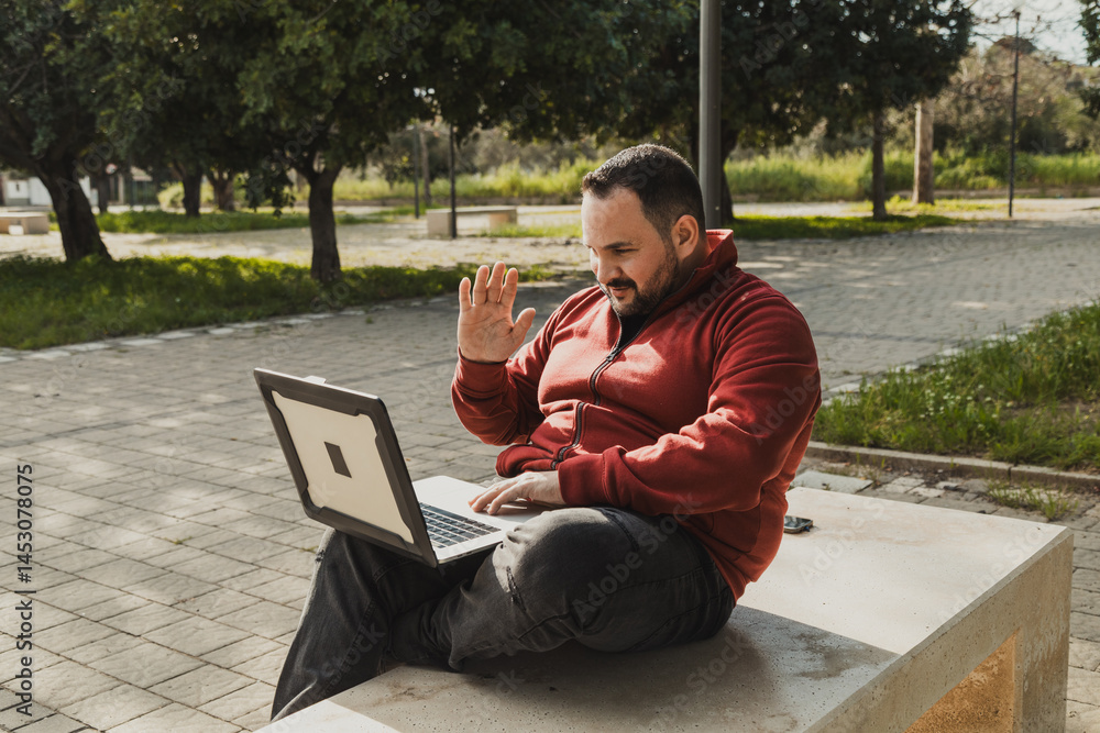 Professional computer scientist Engineer Working In Open Air
