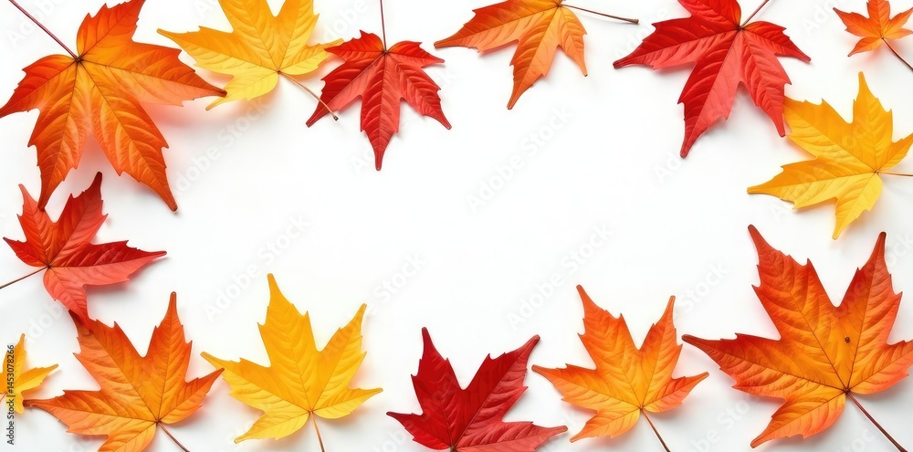 Dried autumn leaves scattered on white background, colors, seasonal Dried autumn leaves scattered on white background, colors, seasonal