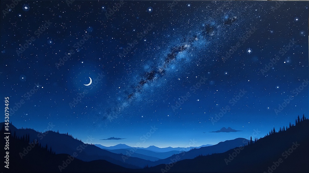 Fototapeta premium Cosmic Harmony: The Beauty of the Universe at Night