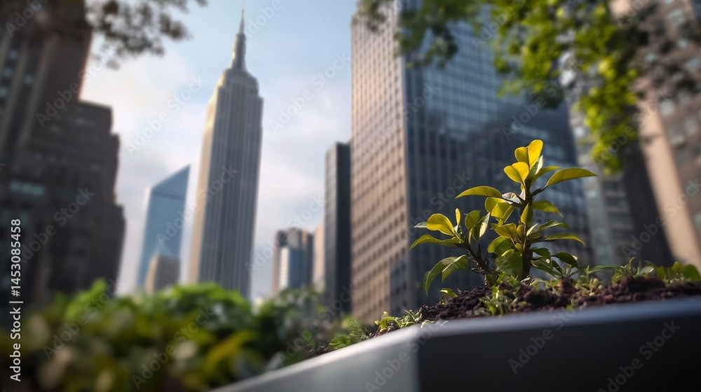 Fototapeta premium Urban oasis amidst skyscrapers
