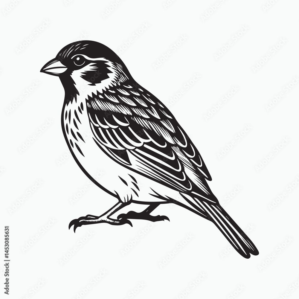 Obraz premium house sparrow bird silhouette vector
