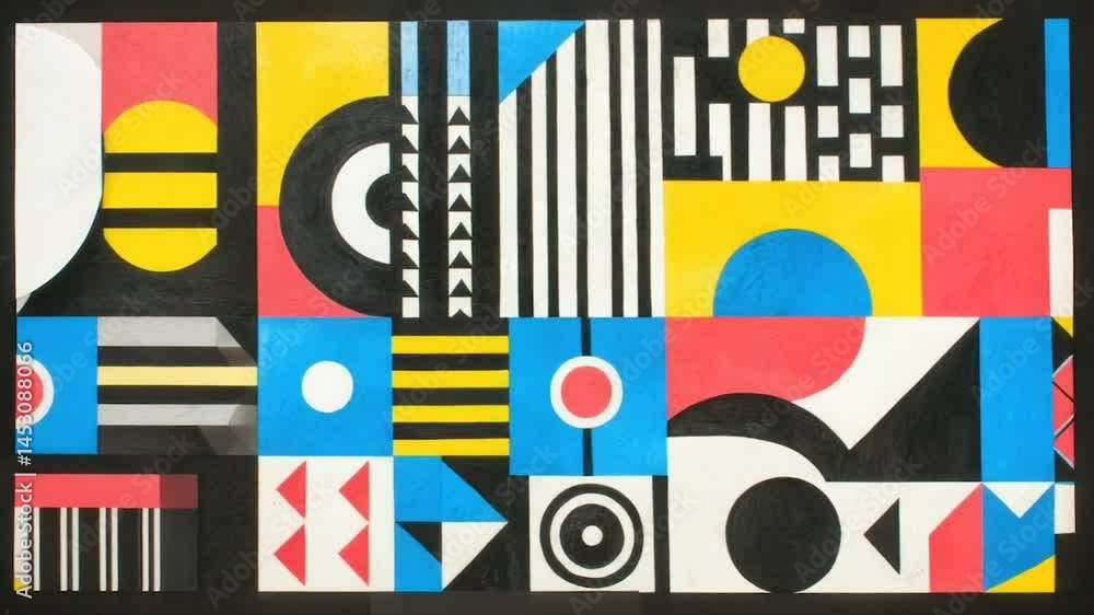 Vibrant geometric pattern with bold colors and shapes Vibrant geometric pattern with bold colors and shapes