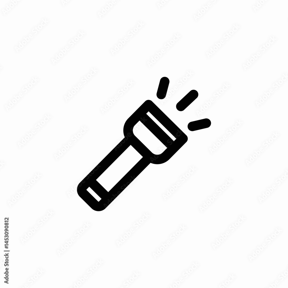 flashlight emitting light icon sign vector flashlight emitting light icon sign vector
