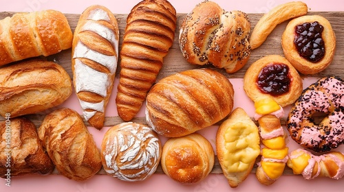 Wallpaper Mural Assorted Fresh Baked Breads and Pastries Variety Torontodigital.ca