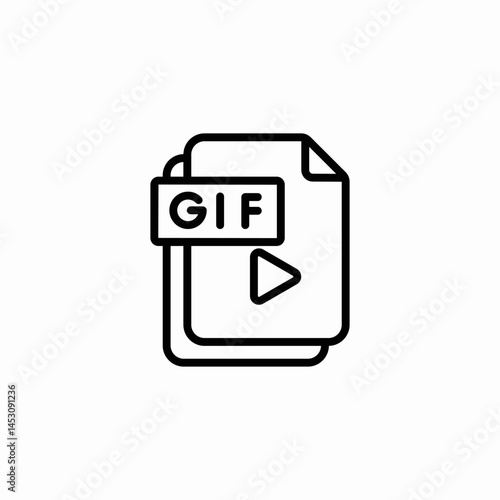 gif file icon sign vector