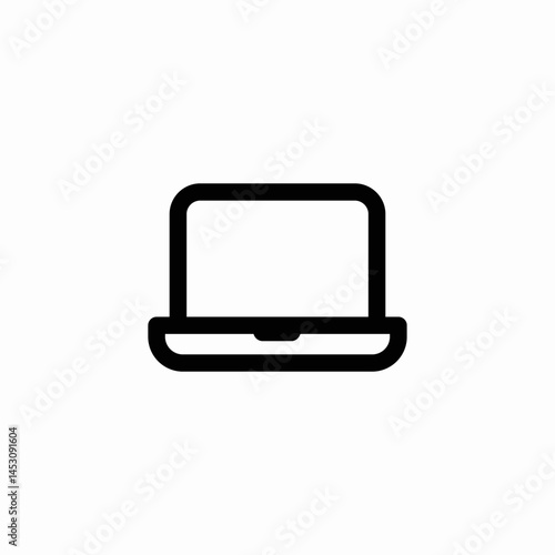 laptop computer with screen and keyboard icon sign vector