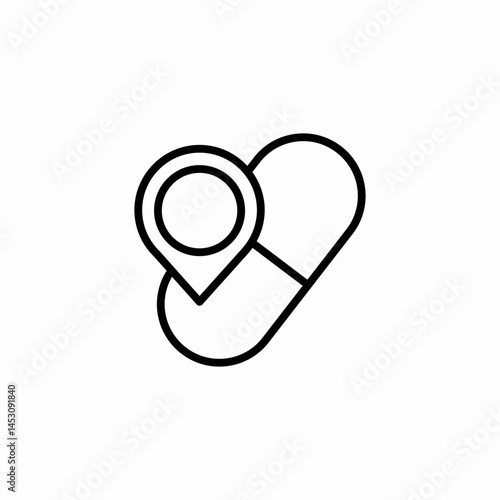 location of pharmacy or medical facility to buy medicines icon sign vector