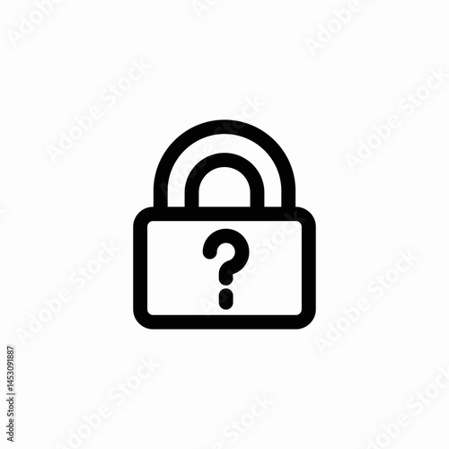 locked padlock question mark forgotten password icon sign vector